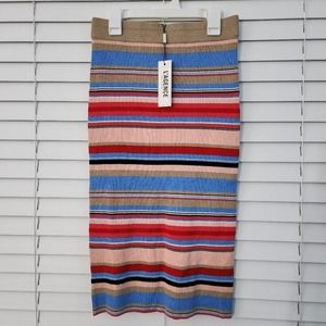 L'AGENCE Sable Knit Striped Skirt XS NWT!